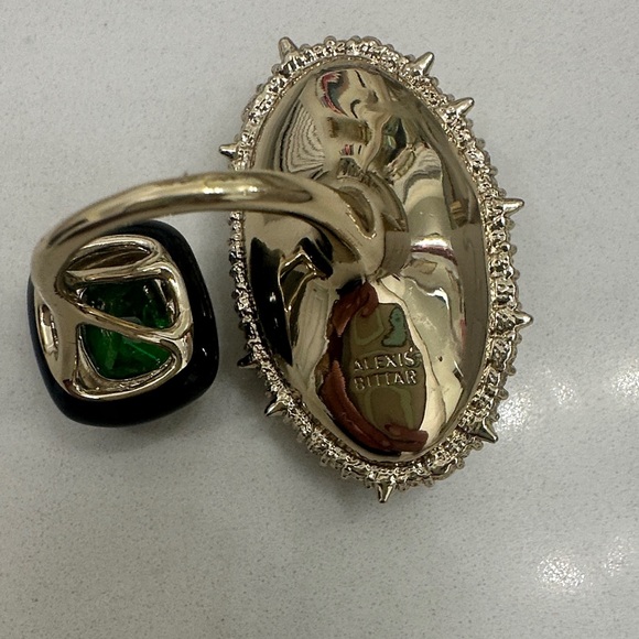Alexis Bittar Green and Silver Gemstone Ring Duo - Picture 2 of 5